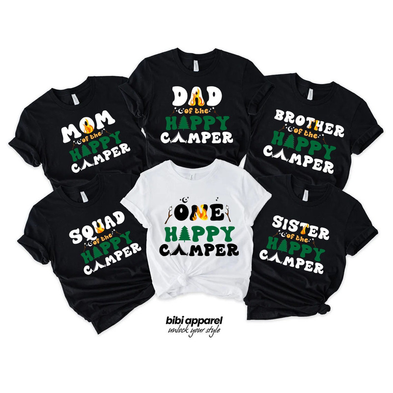 Happy Camper Birthday Shirt, Matching Family Camper Shirt, Camper Family Birthday Shirt, Camping Crew Shirt, One Happy Camper Outfit - 1.jpg