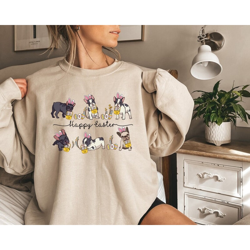 Happy easter dog shirt, easter egg hunt, dog sweatshirt, easter shirt, dog shirt, dog easter, woofy easter, dog easter gift, Dog Lover Gift - 1.jpg