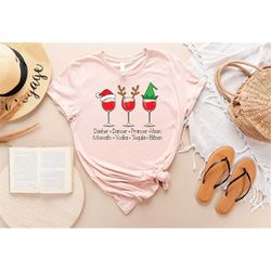 merry christmas shirt, wine glass shirt, christmas party shirt, christmas wine shirt, santa wine glass shirt, wine drink