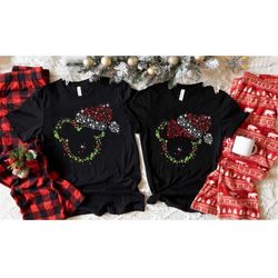 mickey & minnie head shirt, christmas disney couple sweatshirt, christmas gift,snowmen, snowflake, santa hat,reindeer,wi