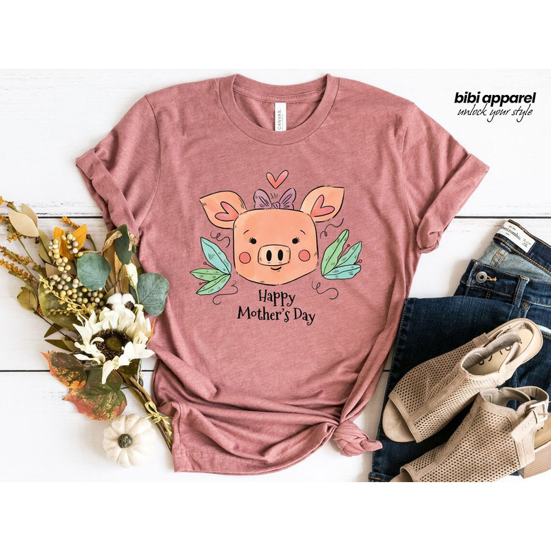 Happy Mother's Day Shirt, Mother's Day PIG Shirt, Cute Mom Shirt, Mother's Day Gift Shirt, Gift for Mother, Gift for Mom - 1.jpg