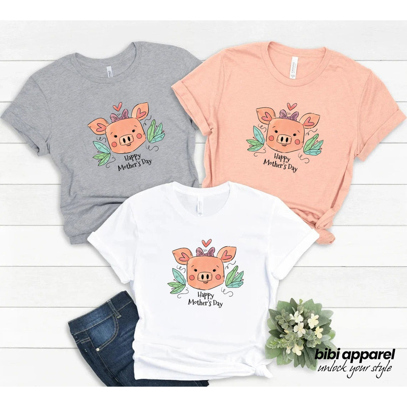 Happy Mother's Day Shirt, Mother's Day PIG Shirt, Cute Mom Shirt, Mother's Day Gift Shirt, Gift for Mother, Gift for Mom - 2.jpg