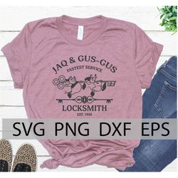 jaq and gus svg, cinderella locksmith svg, jaq and gus gus locksmith svg, vacation svg, gus svg, dxf, png, disneyland tr