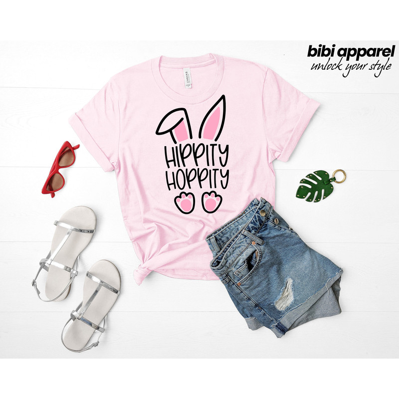 Hippity Hoppity Shirt, Easter Bunny T-shirt, Spring Rabbit Tee, Mother's Day T-Shirt, Bunny T-shirt, Easter Day Shirt, Easter Shirt, - 1.jpg