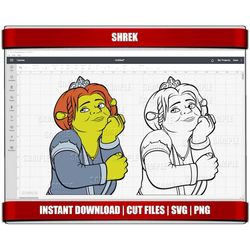 shrek svg, shrek png clipart, shrek birthday svg for cricut silhouette cut files, shrek svg png, instant download, digi