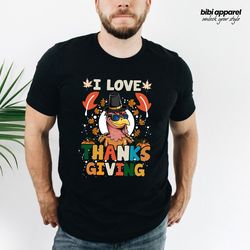 i love thanksgiving shirt, love thanksgiving, cute turkey sh