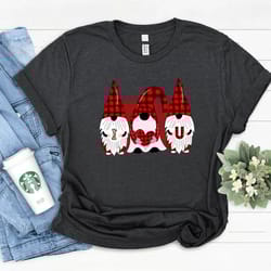 i love you gnome shirt, valentine shirt, valentine gnome, lo