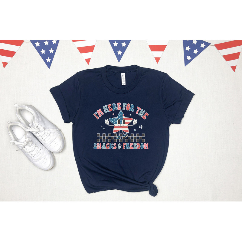 I'm Here for the Snacks and Freedom Shirt, Patriotic Kids Onesie, Fourth of July Tee, American Girl, American Boy, USA Proud, 4th of July - 4.jpg