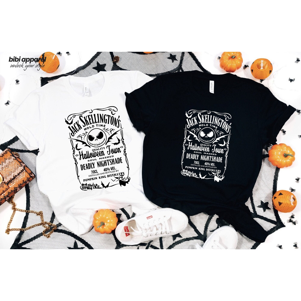 Jack Skellington's Brewery Halloween Tee, Nightmare Before Christmas T-shirt, Cute Skeleton Halloween, Whiskey Holiday Shirt, Bella Canvas - 1.jpg