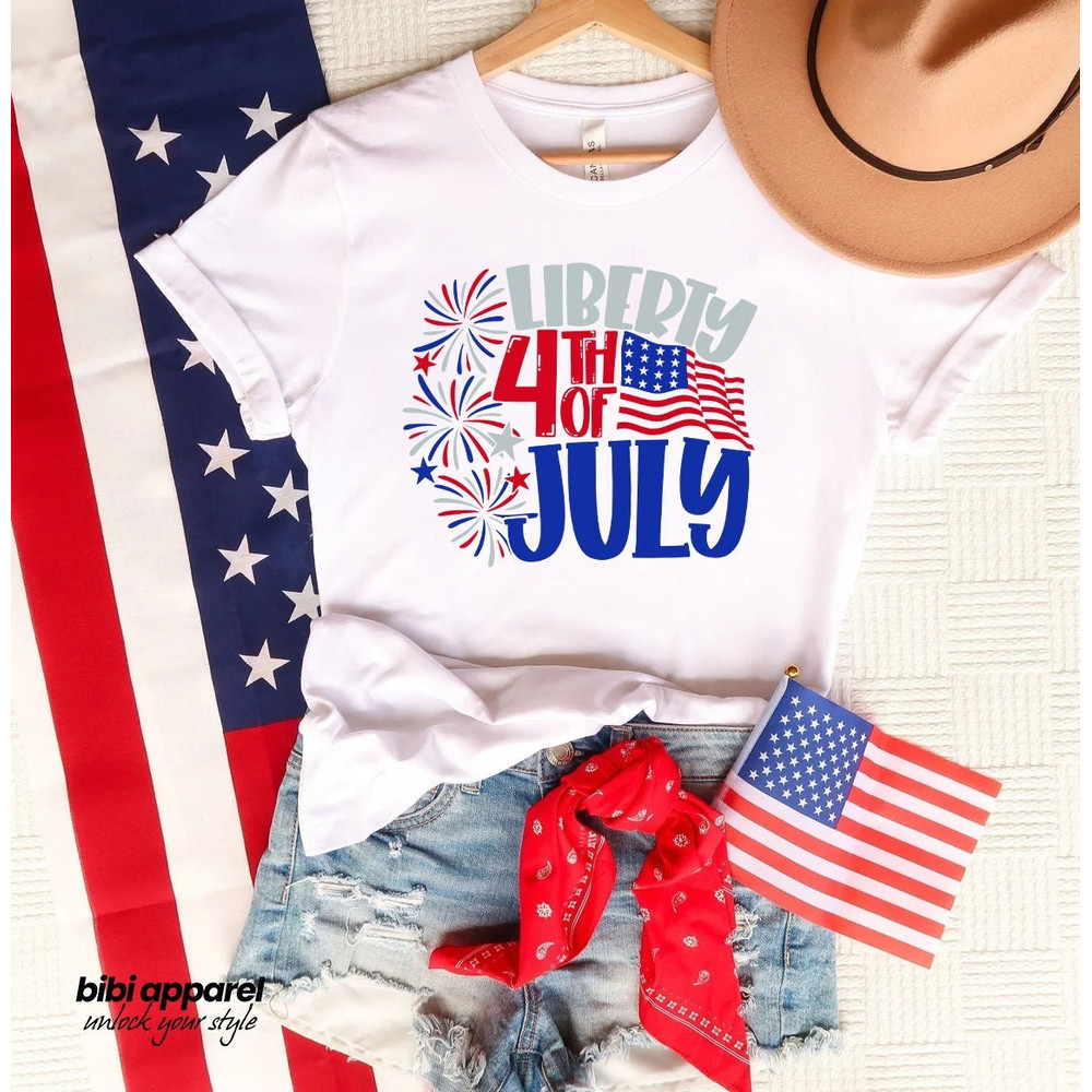 Liberty 4th of July Shirt, 4th of July Shirt, America Shirt, Land of the Free America Because of the Brave Shirt, Fourth of July Shirt - 1.jpg
