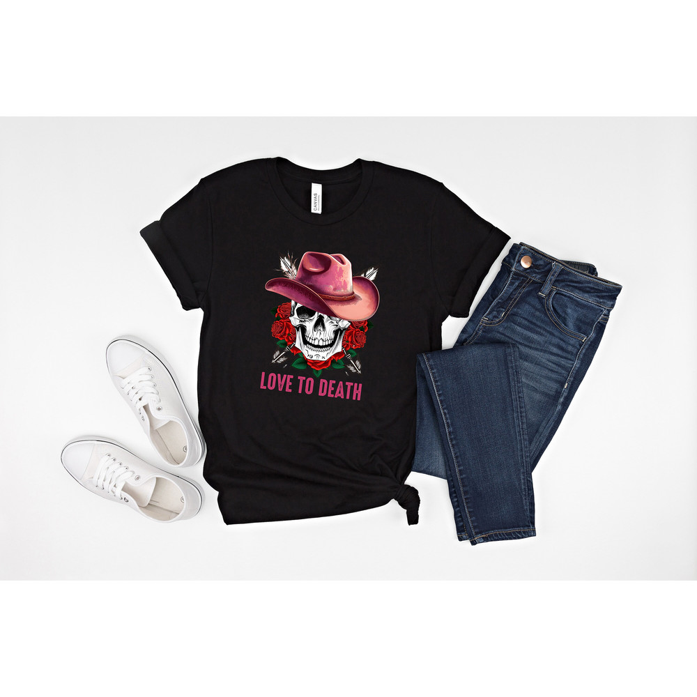 Love to death Valentine shirt, skeleton valentines, heart sweater, valentine shirt, valentines day shirt, Valentine Tshirt, xoxo, - 3.jpg