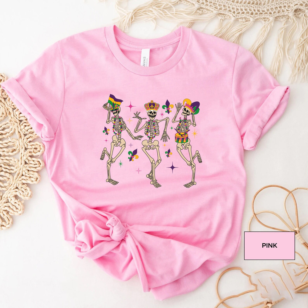 Mardi Gras Skeleton shirt, mardi gras party, Dancing Skeletons, gothic lover, Funny Mardi Gras, mardi gras outfit, Mardi Gras Shirt, beads - 6.jpg