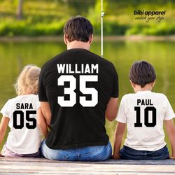 matching father and son basketball shirt, custom name basket