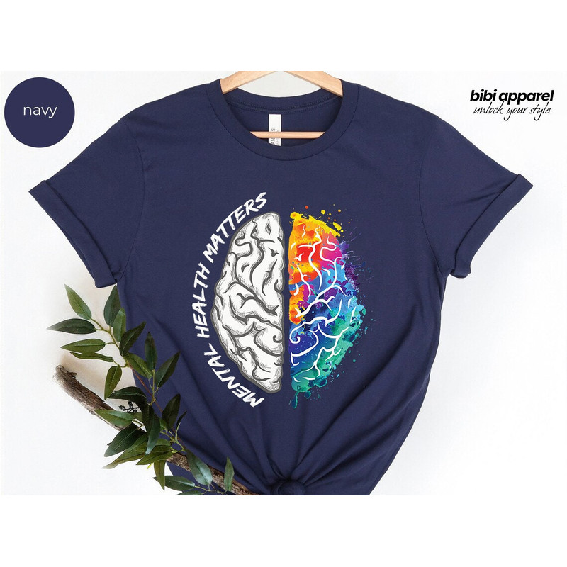 Mental Health Matters, Mental Health Shirt, Plant Lovers Gift, Gardening Gift, Flower T-Shirt, Floral Brain, Mental Health Awareness - 1.jpg