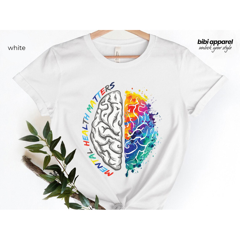 Mental Health Matters, Mental Health Shirt, Plant Lovers Gift, Gardening Gift, Flower T-Shirt, Floral Brain, Mental Health Awareness - 2.jpg