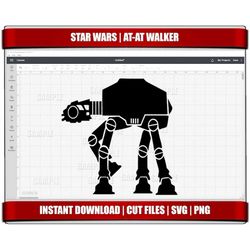 at-at walker svg png clipart, star wars svg, instant download, cricut cut files, silhouette cut files, digital star wars