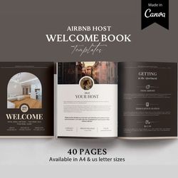 Airbnb welcome book template Canva, Airbnb house guide, VRBO guest book, Luxury vacation rental, airbnb host bundle