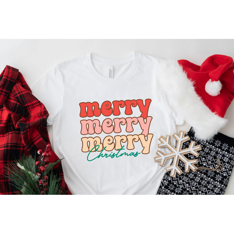 Merry Christmas tee, Merry Xmas Shirt, Christmas shirt, merry christmas yall, merry bright shirt, xmas pajamas, Family Matching tee, - 4.jpg