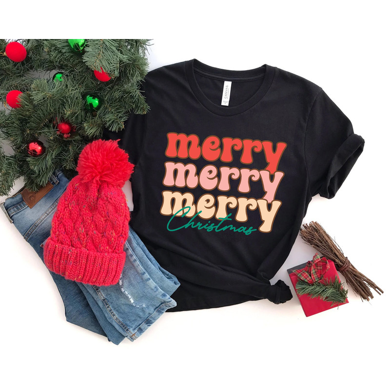 Merry Christmas tee, Merry Xmas Shirt, Christmas shirt, merry christmas yall, merry bright shirt, xmas pajamas, Family Matching tee, - 5.jpg