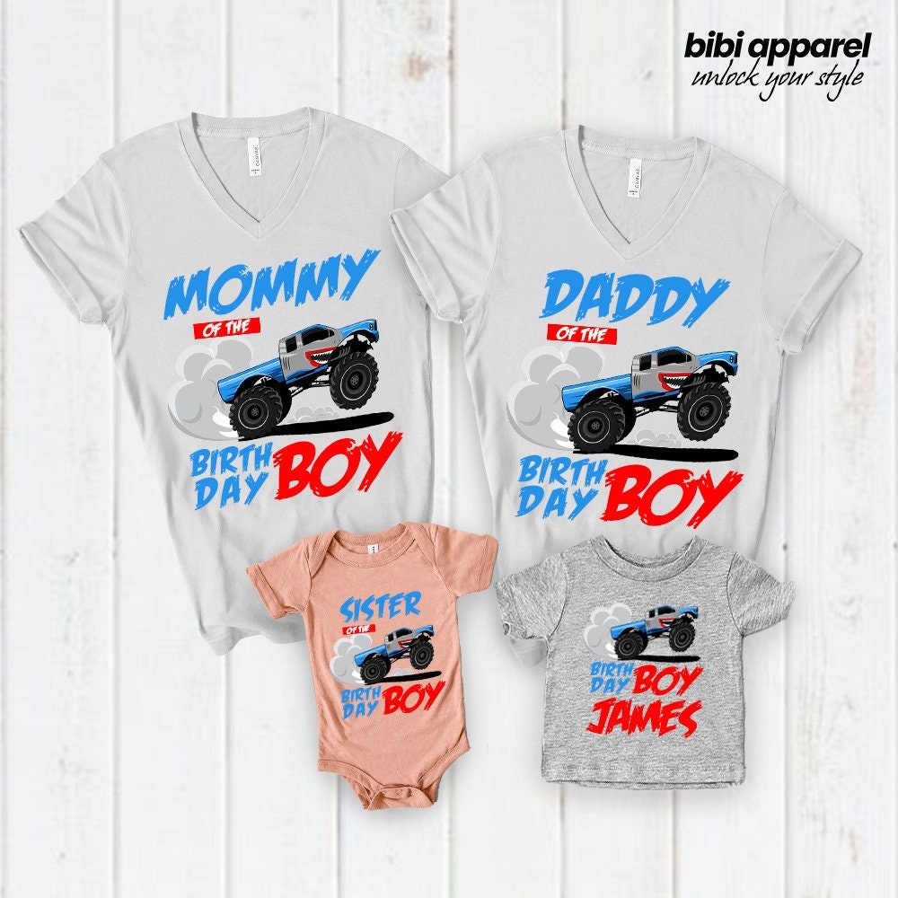 Monster Truck Birthday Shirt, Birthday Boy Monster Truck Shirt, Family Birthday Truck Shirt, Custom This Is How I Roll Birthday Shirt - 1.jpg