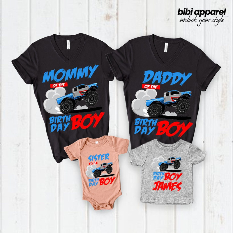 Monster Truck Birthday Shirt, Birthday Boy Monster Truck Shirt, Family Birthday Truck Shirt, Custom This Is How I Roll Birthday Shirt - 2.jpg