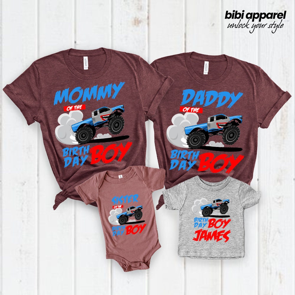 Monster Truck Birthday Shirt, Birthday Boy Monster Truck Shirt, Family Birthday Truck Shirt, Custom This Is How I Roll Birthday Shirt - 3.jpg