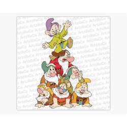 snow white and seven dwarfs - digital download svg