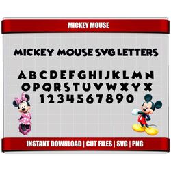 mickey mouse font svg letters alphabet, mickey mouse birthday party digital printable svg alphabet letters clipart insta
