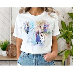 disney frozen tee, frozen cute shirt, frozen watercolor shirt,disney princess elsa t-shirt, frozen elsa anna shirt.