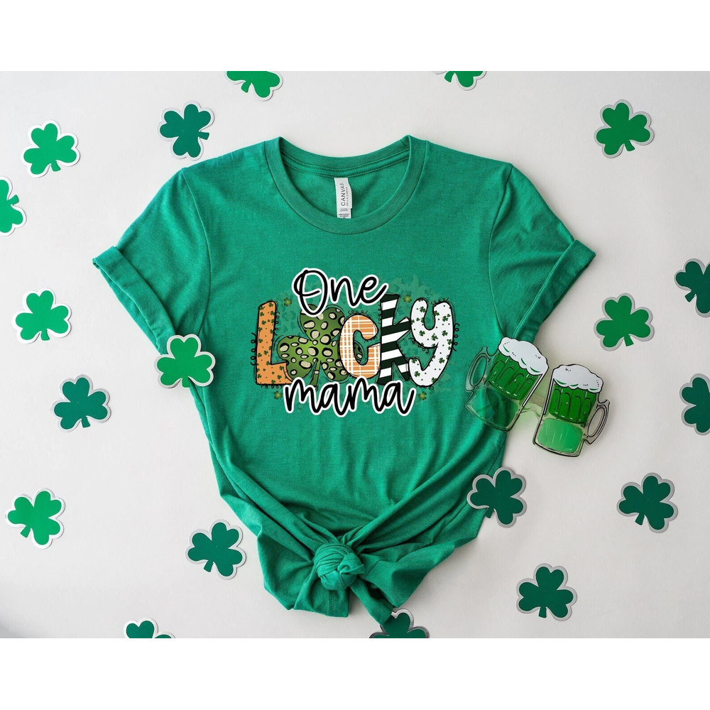 One Lucky Mama Shirt, Lucky shirt, Gift For Mom, Lucky Charm, saint patricks day, shamrock shirt, st patricks day, irish shirt, - 1.jpg
