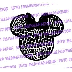 Minnie Mouse Reptile Pattern with Bow | SVG | PNG | PDF | Digital File