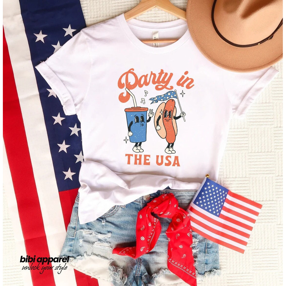 Party in the USA Shirt Retro, Hippie, Vibes, Boho, Groovy, Patriotic Shirt, Fourth Of July Shirt, American Shirts, July 4th, sweatshirt - 1.jpg