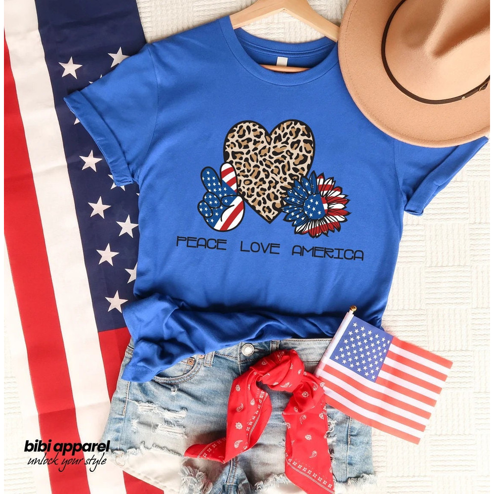 Peace Love America Shirt, 4th of July Shirt, Independence Day Shirt, Memorial Day Shirt, 4th of July Family Shirt, Merica Shirt - 1.jpg