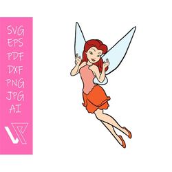 rosetta fairy, tinkerbell layered svg cricut cut file silhouette vector artwork instant download clip art sticker print