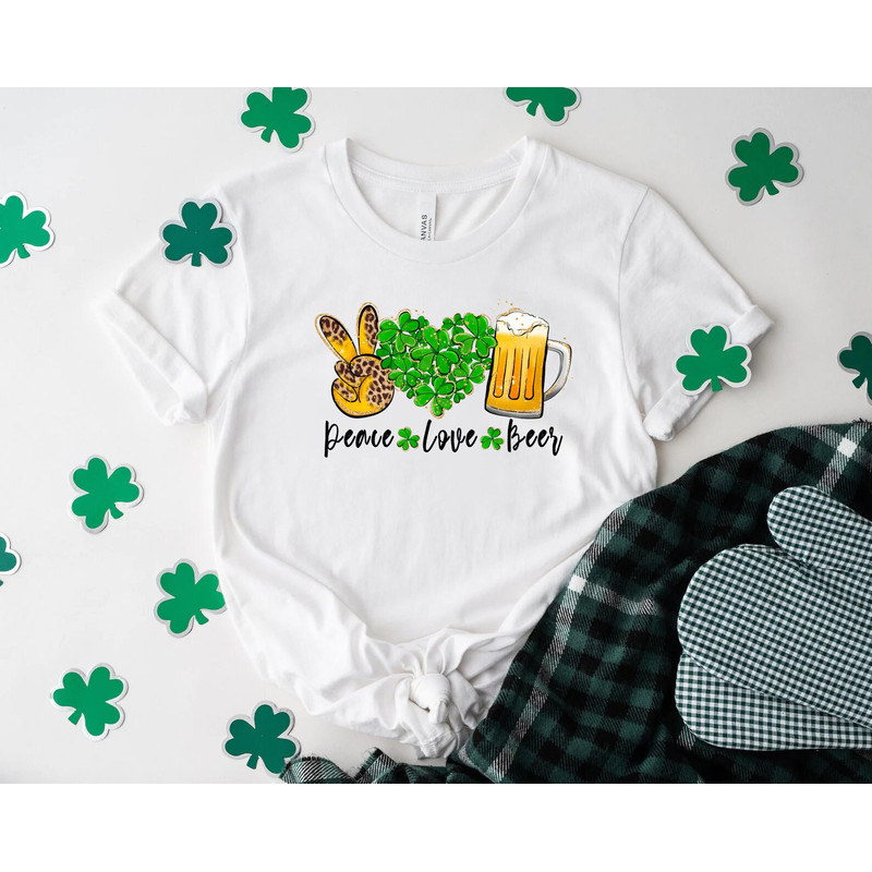 Peace Love Bear Shirt, irish shirt, irish gift, lucky shirt, st paddys day shirt, shamrock shirt, st patricks day, Shenanigans Shirt, - 2.jpg