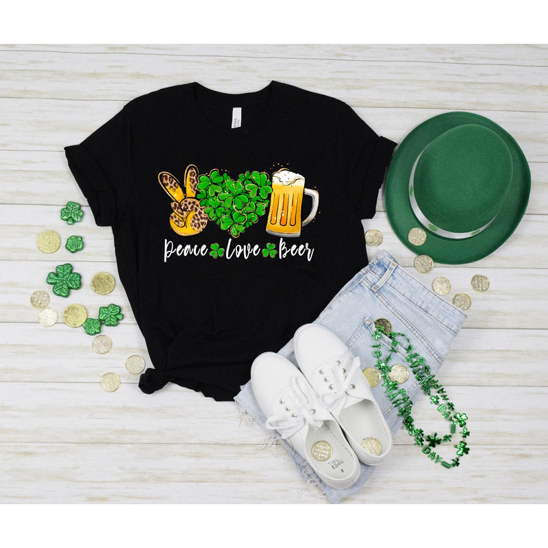 Peace Love Bear Shirt, irish shirt, irish gift, lucky shirt, st paddys day shirt, shamrock shirt, st patricks day, Shenanigans Shirt, - 4.jpg
