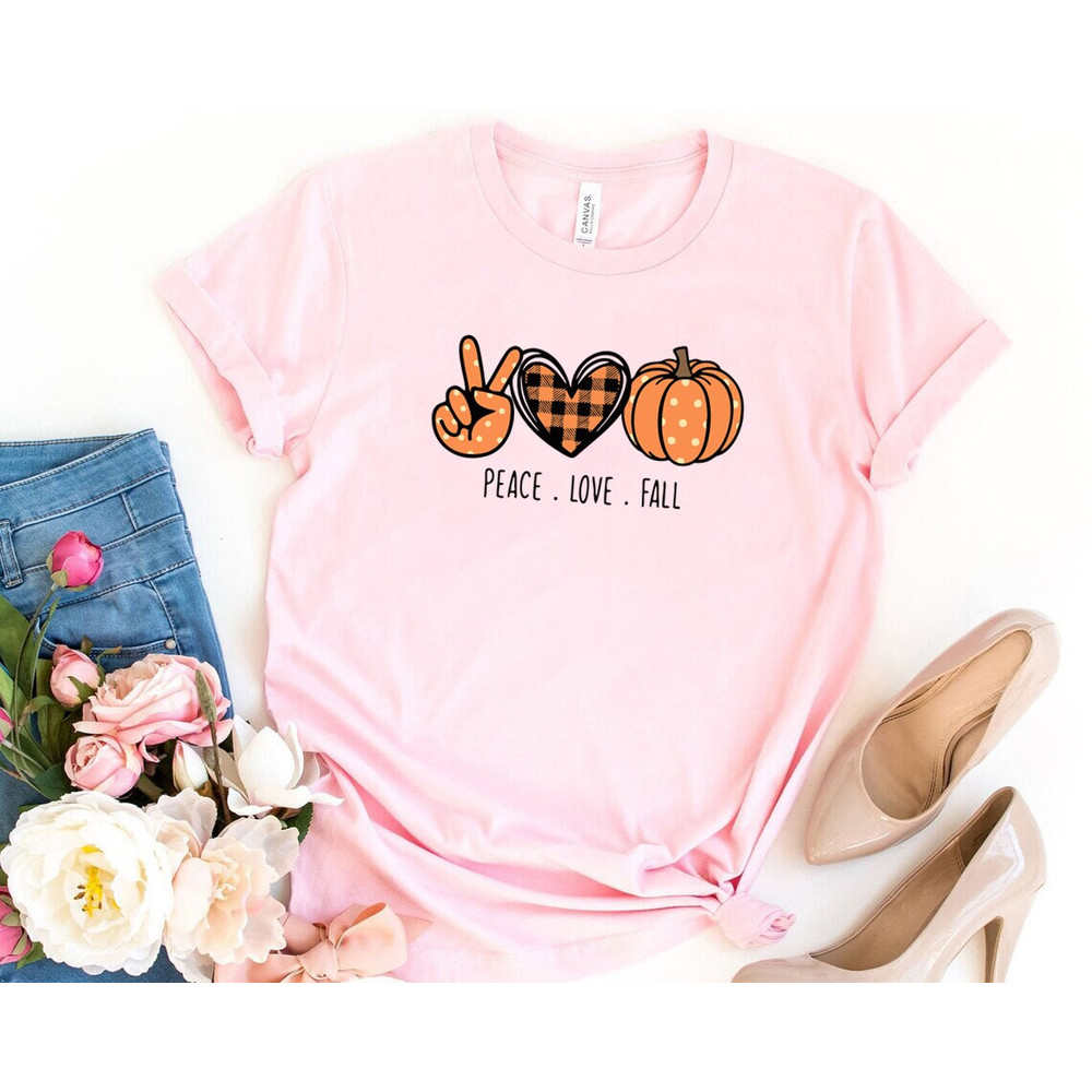 Peace love fall, cute fall shirt, love pumpkin, fall shirt, pumpkin sweatshirt, thankful shirt, fall vibes shirt, cheetah pumpkin, - 4.jpg