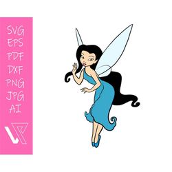 silvermist fairy, tinkerbell layered svg cricut cut file silhouette vector artwork instant download clip art sticker pri