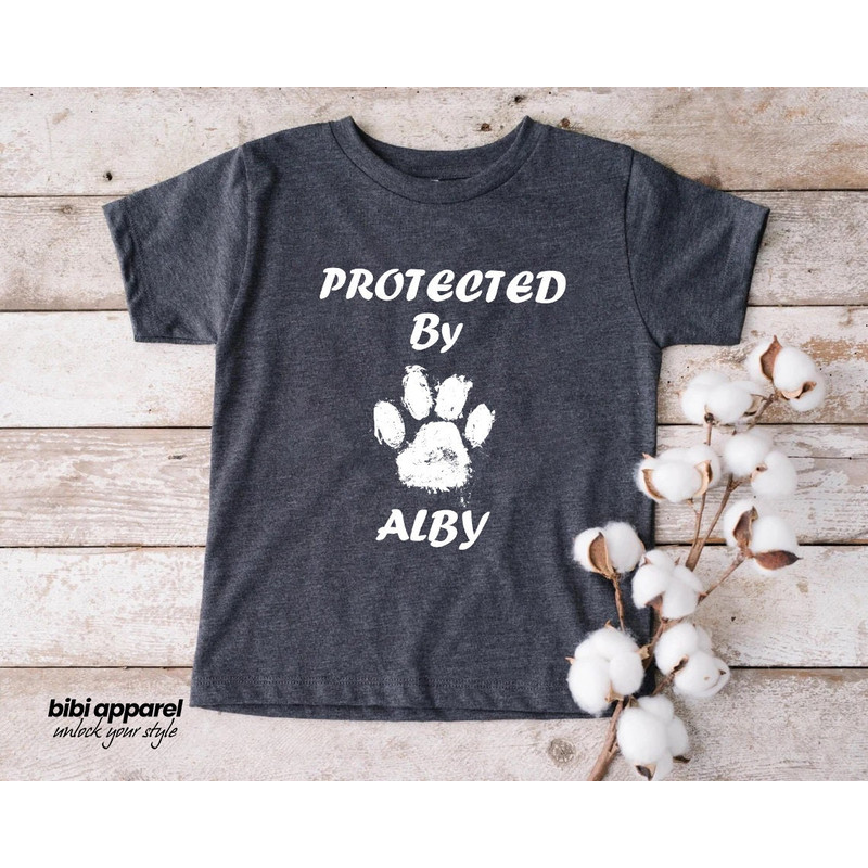 Protected by Dog Onesie®, Newborn Outfit, Custom Baby Shower Gift, Cute Sibling Bodysuit - 2.jpg