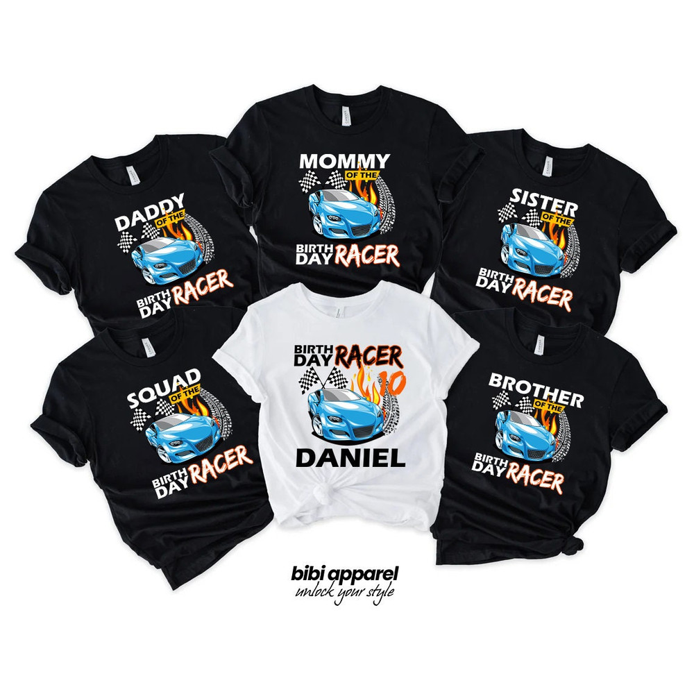 Racer Family Birthday Shirt, Custom Family Birthday Shirt, Race Car Birthday Boy Shirt, Matching Family Birthday Racer Shirt, Race Car Gift - 1.jpg