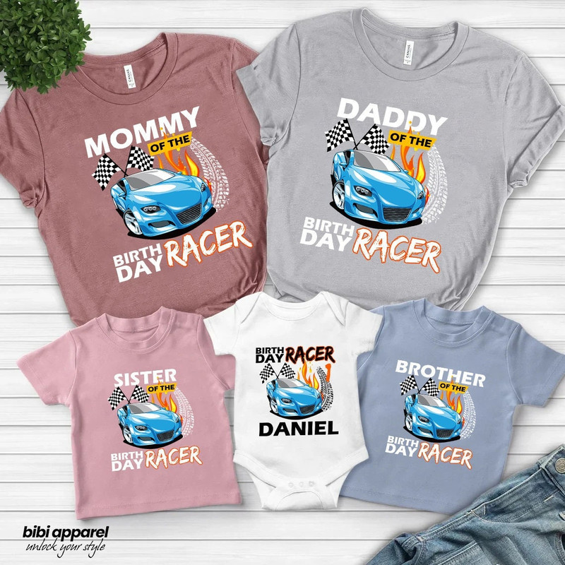 Racer Family Birthday Shirt, Custom Family Birthday Shirt, Race Car Birthday Boy Shirt, Matching Family Birthday Racer Shirt, Race Car Gift - 2.jpg