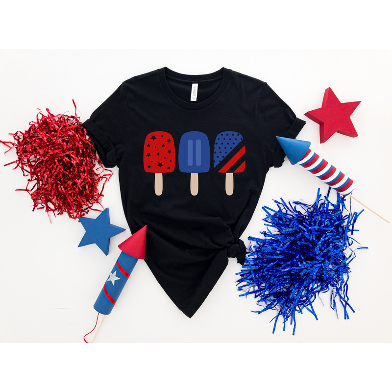 Red White Blue Popsicle shirt, Ice Cream Shirt, Rainbow America, 4th of July Shirt, Veteran Gift, pride, Conservative shirt, patriotic shirt - 1.jpg