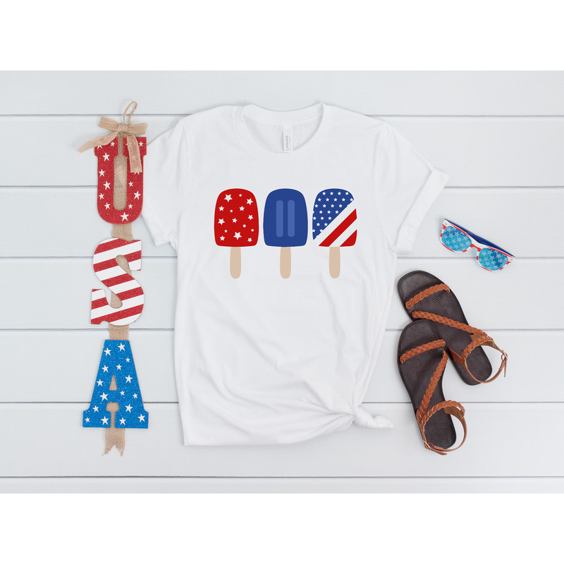 Red White Blue Popsicle shirt, Ice Cream Shirt, Rainbow America, 4th of July Shirt, Veteran Gift, pride, Conservative shirt, patriotic shirt - 3.jpg