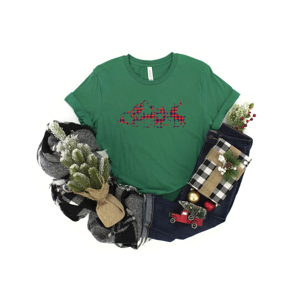 Reindeer Shirt, buffalo plaid shirt, Christmas shirt, Family Matching tee, Merry Christmas tee, Merry Xmas Shirt, Christmas shirt, - 3.jpg