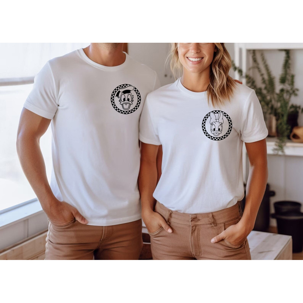 Retro Disney Pocket Size Print Shirts, Donald Duck Shirt, Daisy duck, Vintage Donald Duck Shirt, Checkered Shirt, Disney Shirt, - 1.jpg