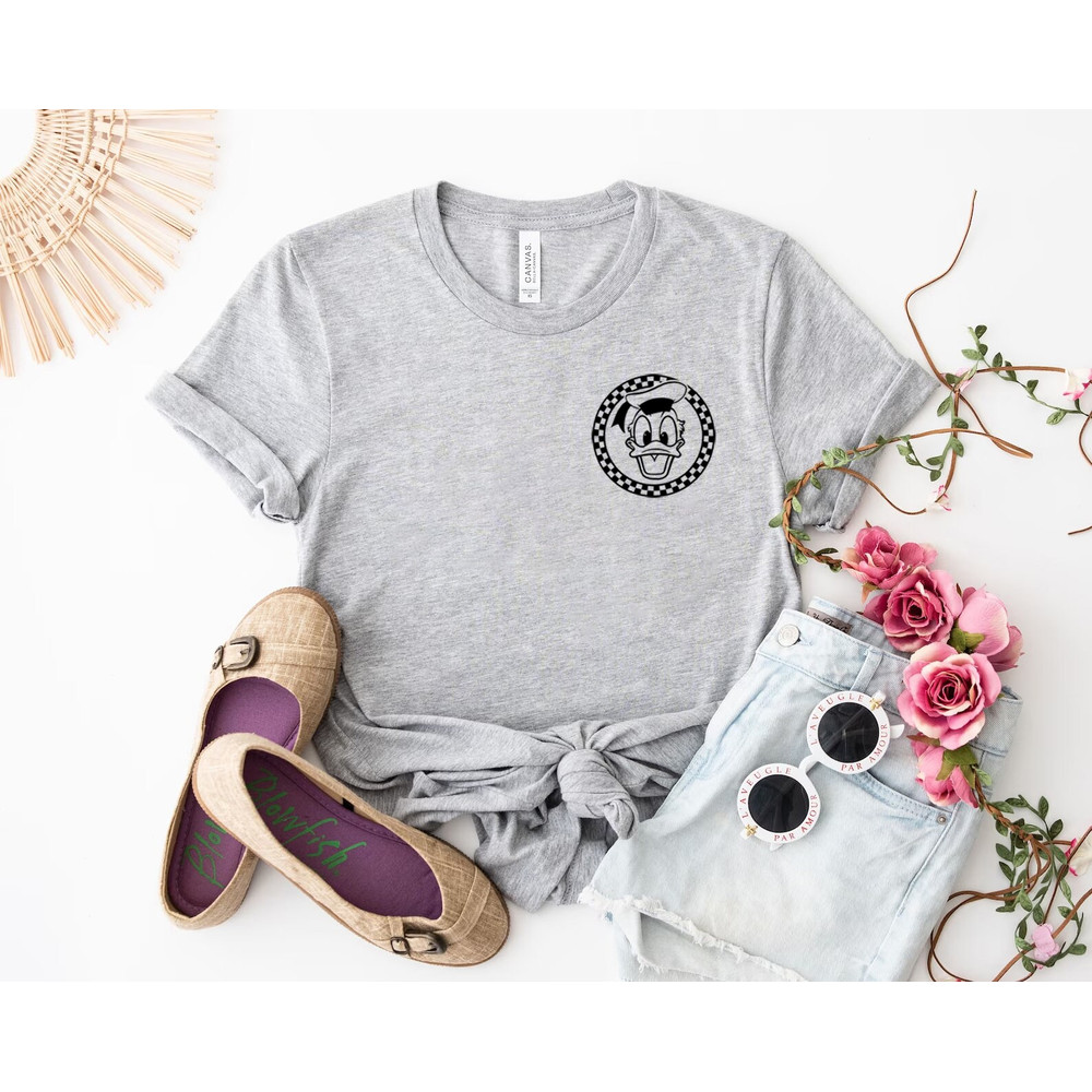 Retro Disney Pocket Size Print Shirts, Donald Duck Shirt, Daisy duck, Vintage Donald Duck Shirt, Checkered Shirt, Disney Shirt, - 3.jpg