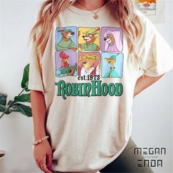 vintage disney robin hood characters est. 1973 shirt, retro disney robin hood comfort colors shirt, disneyworld shirts,