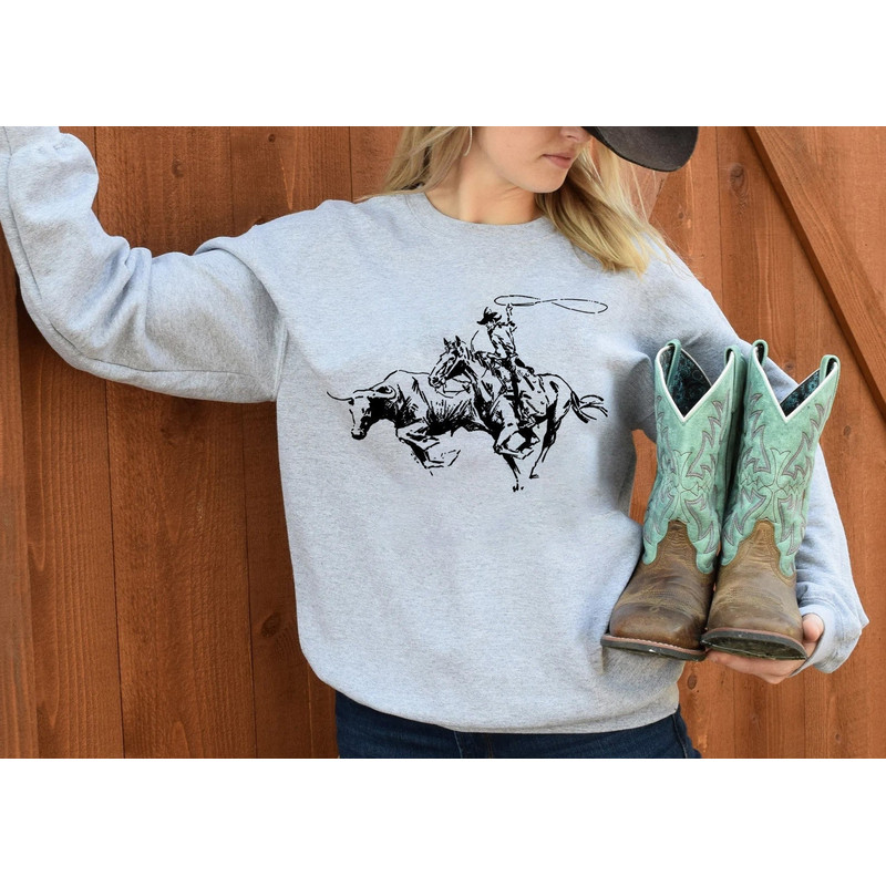 Ropping a bull Cowboy shirt, Western Graphic Tee, cowboy shirt, cowgirl shirt, rodeo shirt, Howdy Shirt, texas sweatshirt,western sweatshirt - 1.jpg