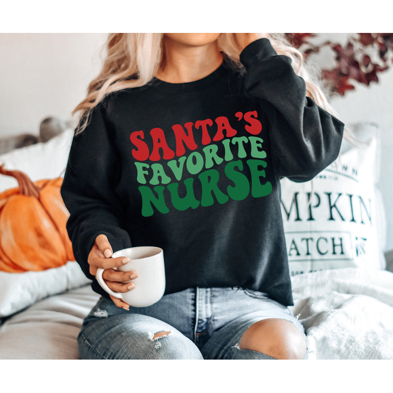 Santa Favorite Nurse, Christmas nurse tee, holiday nurse shirt, Nurse Shirt, Nurse Holiday Gift, Cute Santa Shirt, christmas nurse, - 3.jpg