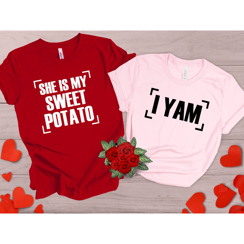 She is my Sweet Potato Yes Yam shirt, couple matching tee, Couple Shirts, valentine's day gift, cute matching shirts, Mommy and Daughter, - 2.jpg